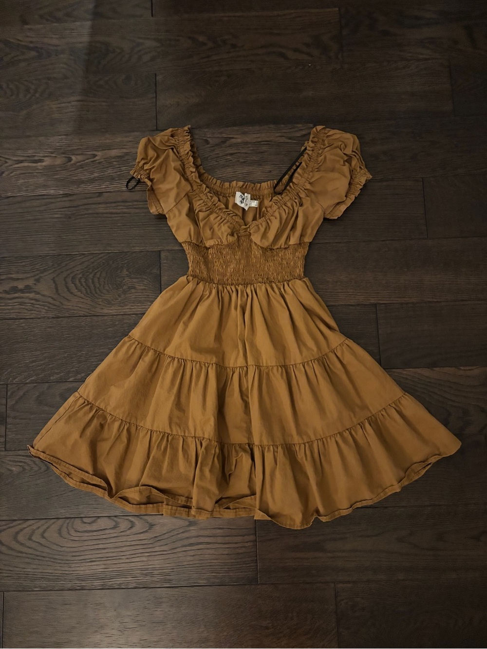 Princess Polly Mustard Ruffle Tiered Mini Dress